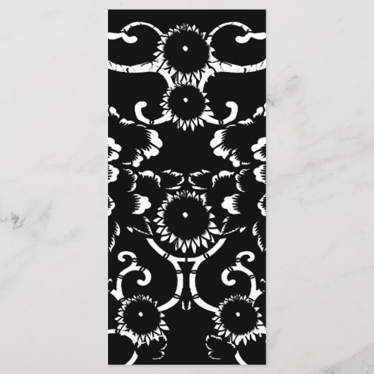 Menu Black Damask Wedding (Achterkant)