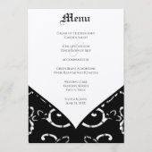 Menu Black Damask Wedding (Voorkant)
