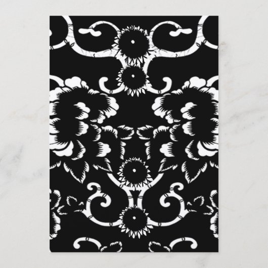 Menu Black Damask Wedding (Achterkant)