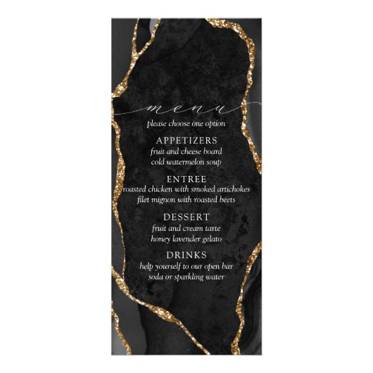 Menu Black & Gold Agaat (Voorkant)