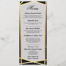 Menu Black Marble Gold Weddenschappen Reception Ca