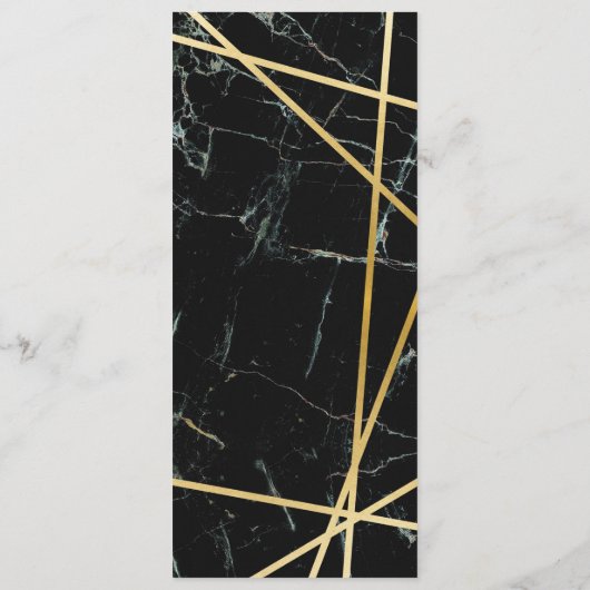 Menu Black Marble Gold Weddenschappen Reception Ca (Achterkant)