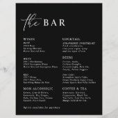 Menu Black Modern Minimalist Wedding Bar (Voorkant)