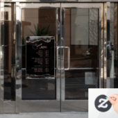 Menu Black Roos Gold Agate Services Raamsticker (Kantoordeur)