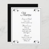 Menu Black White Lovevogels Wedding Party Birds (Voorkant / Achterkant)