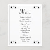 Menu Black White Lovevogels Wedding Party Birds (Voorkant)