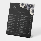Menu Black White Services Reclamebord Met Voetstuk (Voorkant)