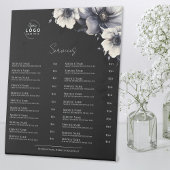 Menu Black White Services Reclamebord Met Voetstuk