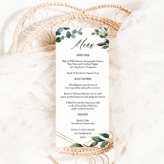 Menu Bladeren en Eucalyptus Gold