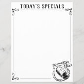 Menu Blanco stramienblad met rand. Flyer (Voorkant)