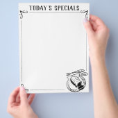 Menu Blanco stramienblad met rand. Flyer (Hand)