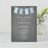 Menu Blauw banner voor Baby shower (Staand voorkant)