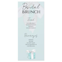 Menu Blauw bow-Vrijgezellenfeest Turquoise