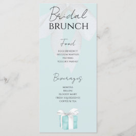 Menu Blauw bow-Vrijgezellenfeest Turquoise