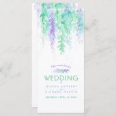 Menu blauw cascade groene wijnstok kunst waterverf (Voorkant / Achterkant)