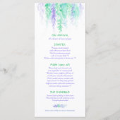 Menu blauw cascaderende groene wijnstok kunst wate (Achterkant)