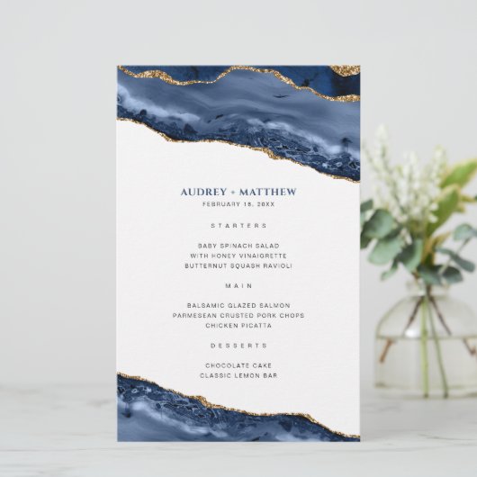 Menu Blauw- en goudmakergrens (Staand voorkant)