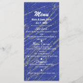 Menu Blauw & Zilver Modern Glam Marble Stripe Part (Voorkant)