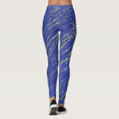 Menu Blauw & Zilver Modern Glam Marble Stripe Part Leggings (Achterkant)