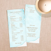 Menu Blauwe Abstracte Waterverf Salon Price List