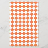 Menu Blauwe bruiloft met Oranje gecheckt patroon (Achterkant)