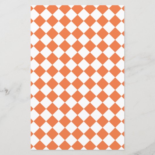 Menu Blauwe bruiloft met Oranje gecheckt patroon (Achterkant)