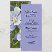 Menu Blauwe Columbine Flowers Weddenschap (Voorkant / Achterkant)