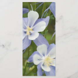 Menu Blauwe Columbine Flowers Weddenschap