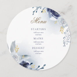 Menu Blauwe rozen bruiloft