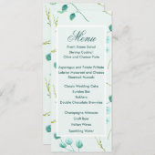 Menu Blauwe tuinbouw Waterverf Stems Weddenschap (Voorkant / Achterkant)