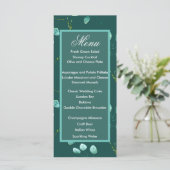 Menu Blauwe tuinbouw Waterverf Stems Weddenschap (Staand voorkant)