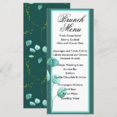 Menu Blauwe tuinbouw Waterverf Stems Weddenschap (Voorkant / Achterkant)