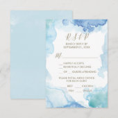 Menu Blauwe Waterverf Keuze RSVP-kaart (Voorkant / Achterkant)