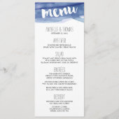 Menu Blauwe Waterverf Wash Weddenschap (Voorkant)