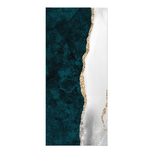 Menu blauwgroen marmer, White & Gold Agate Wedding (Achterkant)