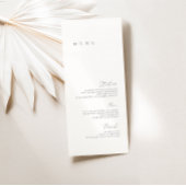 Menu Blinde en Witte Elegant Minimalistische bruil