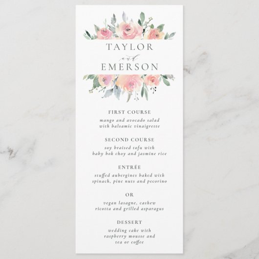 Menu Blinden en Waterverven in puur en sage (Voorkant)