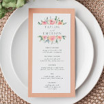 Menu Blinden en Waterverven in puur en sage<br><div class="desc">Creëer uw eigen aangepaste Blush- en Sage-Waterverf Floral Wedding Menus met deze sjablonen van Cali Graphics. Het ontwerp van deze florale tuinbruiloft is voorzien van prachtige bloemen met een stomproze waterverf boven en onder uw eigen namen. Aan de achterkant is er een mooie groene kleur en elegant wit patroon. Dit...</div>