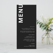 Menu Bloedbrieven Minimale zwarte bruiloft (Staand voorkant)