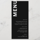 Menu Bloedbrieven Minimale zwarte bruiloft (Voorkant)