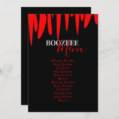 Menu BloedHalloween Party Drink Vampire Blood (Voorkant / Achterkant)