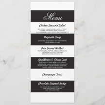 Menu Bloem Zwart Wit Elegant Trouwreceptie