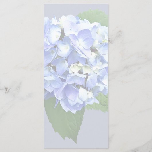 Menu Blue and Paars Hydrangea Wedding (Achterkant)