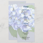Menu Blue and Paars Hydrangea Wedding (Voorkant / Achterkant)