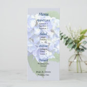 Menu Blue and Paars Hydrangea Wedding (Staand voorkant)