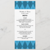 Menu Blue Argyle Wedding (Voorkant)