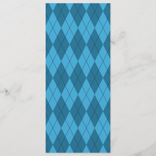 Menu Blue Argyle Wedding (Achterkant)