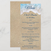 Menu Blue Beach Waves Weddenschap (Voorkant / Achterkant)
