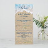 Menu Blue Beach Waves Weddenschap (Staand voorkant)