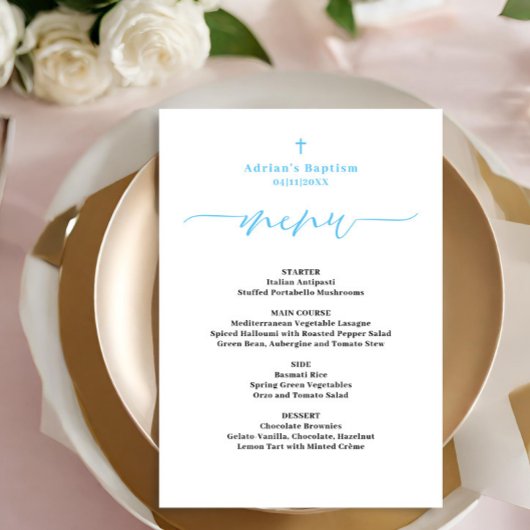 Menu Blue Boy Baptism